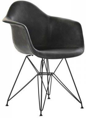 Krzesło Z Podłokietnikami Dkd Home Decor Ciemny Szary Metal Pu (64X59 84 Cm) 18097329