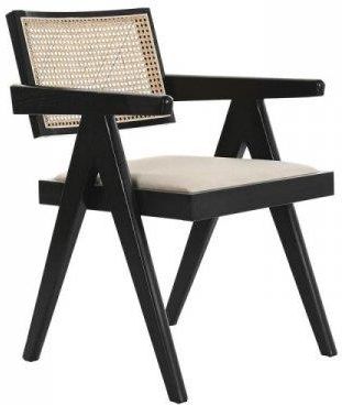 Krzesło Z Podłokietnikami Dkd Home Decor Beżowy Tapicerowane Rattan Wiąz (56X54 82 Cm) 18097334