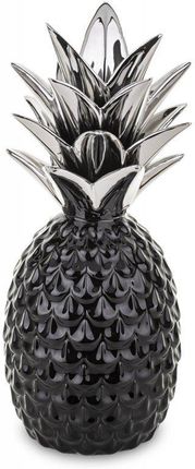 Figurka Dekoracyjna Ananas Czarno Srebrny 29X13X13 60709