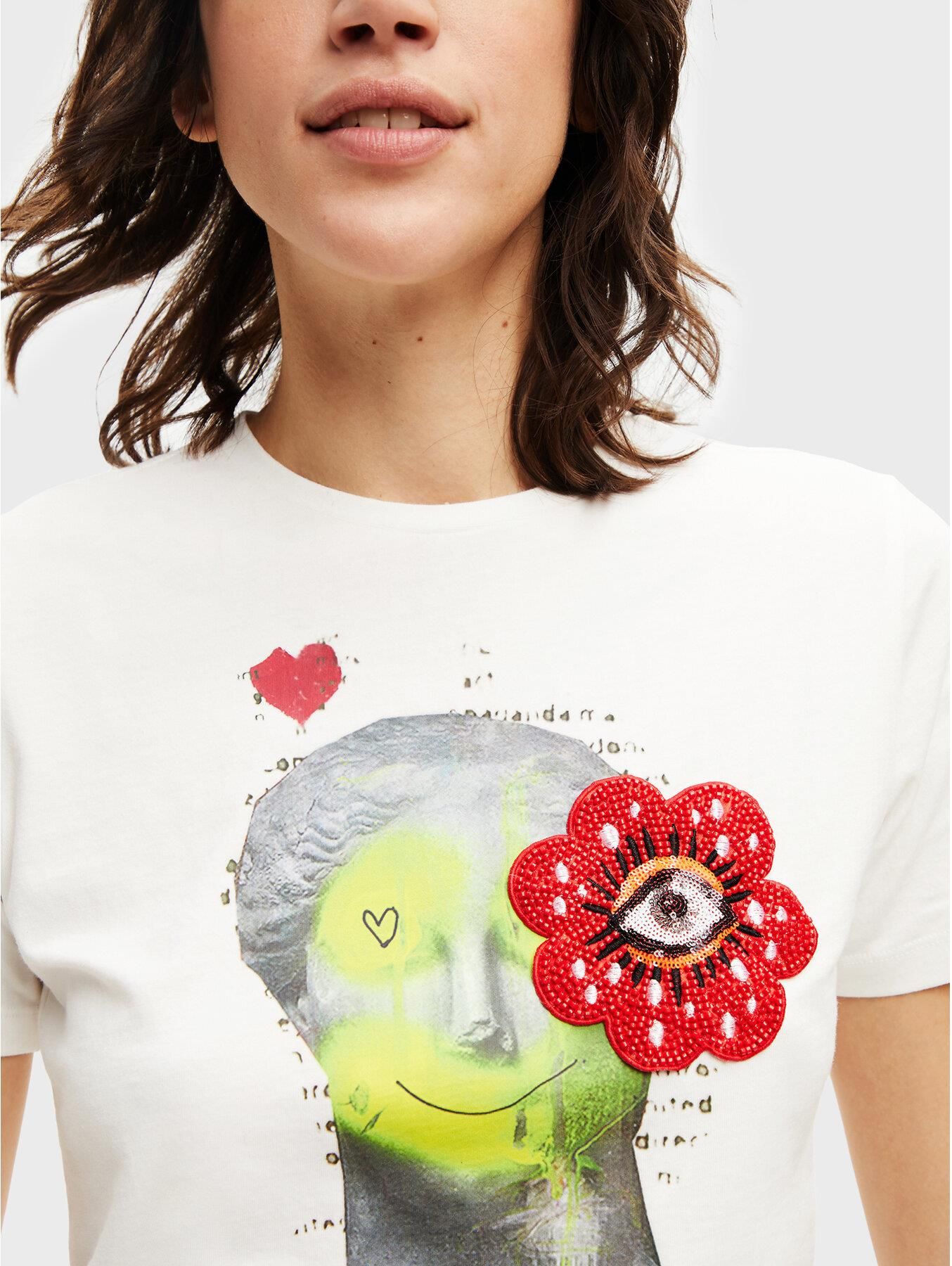 T-shirt Desigual Melina - Taille S, M Ou L - Neuf Avec étiquettes - Coupe Ample Et Colorée