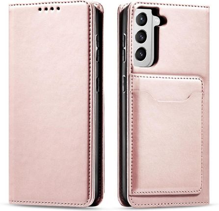 Magnet Card Case etui do Samsung Galaxy S22 pokrowiec portfel na karty kartę podstawka różowy (59225)