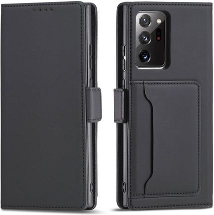 Magnet Card Case etui do Samsung Galaxy S22 Ultra pokrowiec portfel na karty kartę podstawka czarny (59231)
