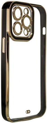 Fashion Case etui do Samsung Galaxy A12 5G żelowy pokrowiec ze złotą ramką czarny (64220)