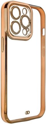 Fashion Case etui do Samsung Galaxy A12 5G żelowy pokrowiec ze złotą ramką złoty (64225)
