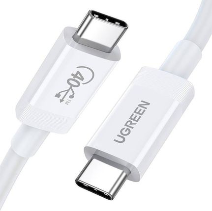 Kabel USB-C do USB-C UGREEN USB4, 40Gbps, 0.8m (biały) (6957303841134)