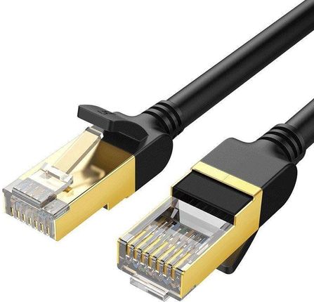 Okrągły kabel sieciowy UGREEN NW107 Ethernet RJ45, Cat.7, STP, 2m (czarny) (6957303882694)
