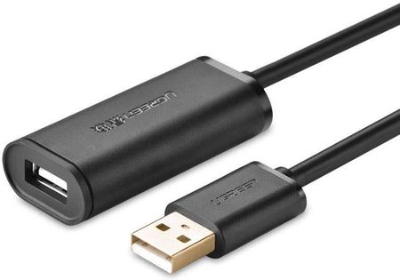 Kabel przedłużający USB 2.0 UGREEN US121, aktywny, 5m (czarny) (6957303813193)