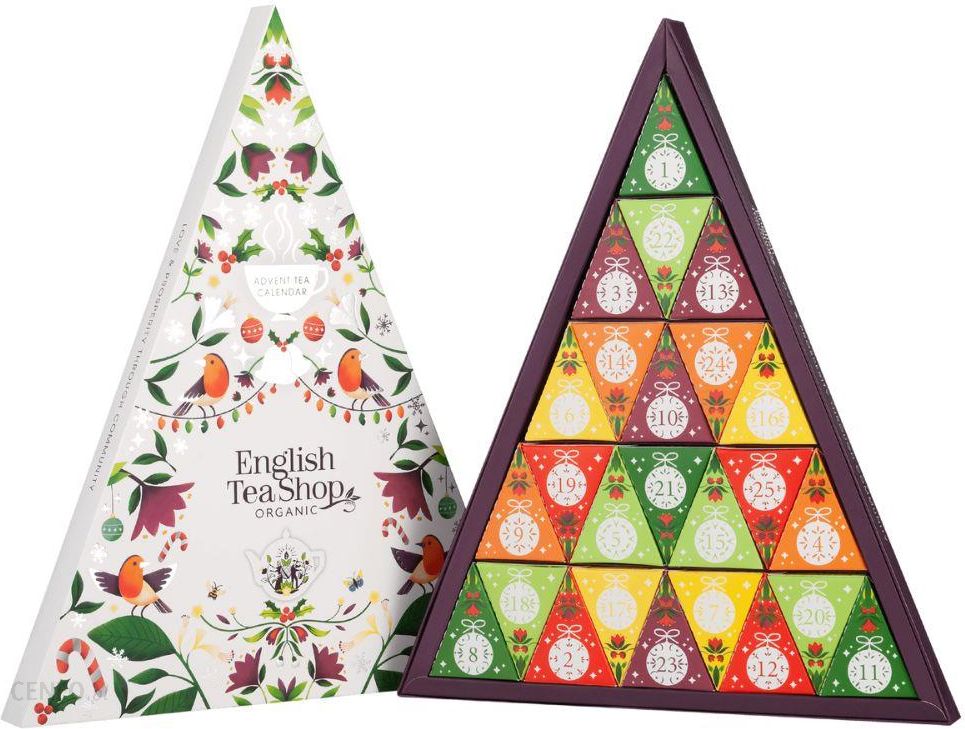 English Tea Shop Advent Calendar Trangular (White) Kalendarz adwentowy 25 piramidek z ekologicznymi herbatami