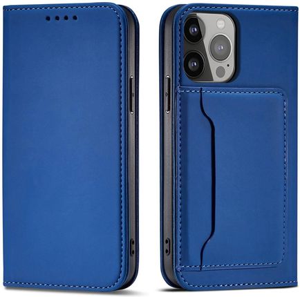 Magnet Card Case etui do iPhone 13 mini pokrowiec portfel na karty kartę podstawka niebieski (250592)