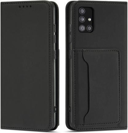 Magnet Card Case etui do Samsung Galaxy A13 5G pokrowiec portfel na karty kartę podstawka czarny (250611)