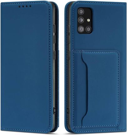 Magnet Card Case etui do Xiaomi Redmi Note 11 pokrowiec portfel na karty kartę podstawka niebieski (250618)