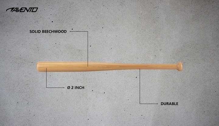 Avento Kij Baseballowy Drewniany 25 Cali 580 G 47Ak Brn + Piłka Abbey 39231UNIW