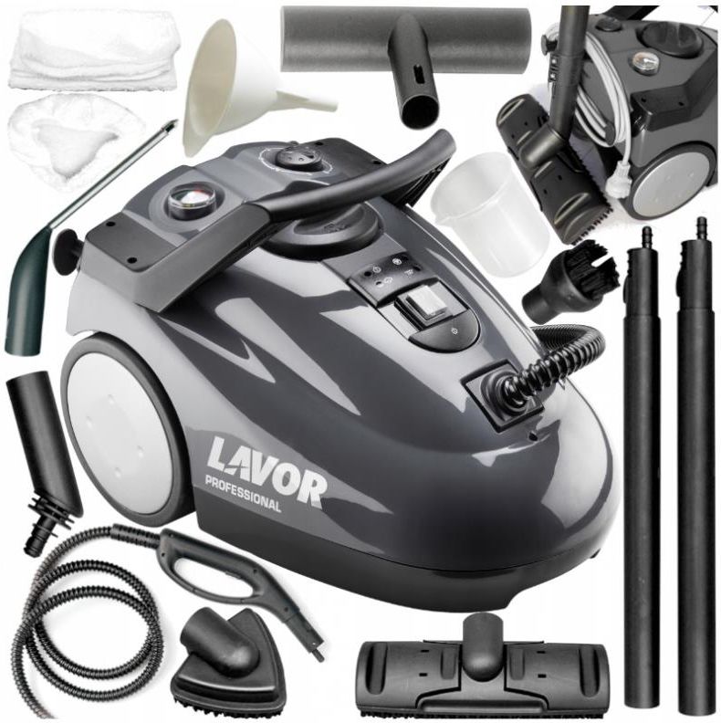 Nettoyeur Vapeur LAVOR GV KONE' - 2300W, 143°C, 13 Accessoires, Désinfection Sans Produits Chimiques