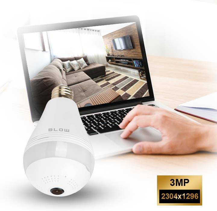 Blow Kamera Wifi Żarówka E27 110~220V 3Mp Interkom (78819) - zdjęcie 5 Blow Kamera Wifi Żarówka E27 110~220V 3Mp Interkom (78819)