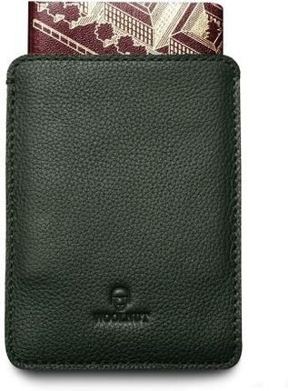 Woolnut Leather Sleeve For Passport Green