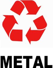 Libres Naklejka Kosz Znak Segregacja Odpadów Metal 25X25