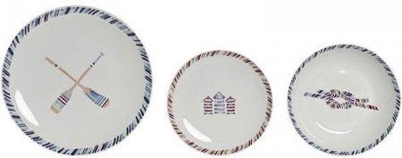 Dkd Home Decor Zestaw Obiadowy Morski Porcelana 18Szt. (14691866)
