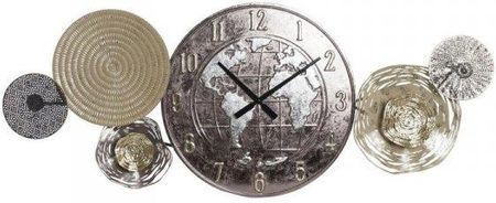 Dkd Home Decor Zegar Ścienny Złoty Metal Mapa Świata 121X9,5X49,5Cm