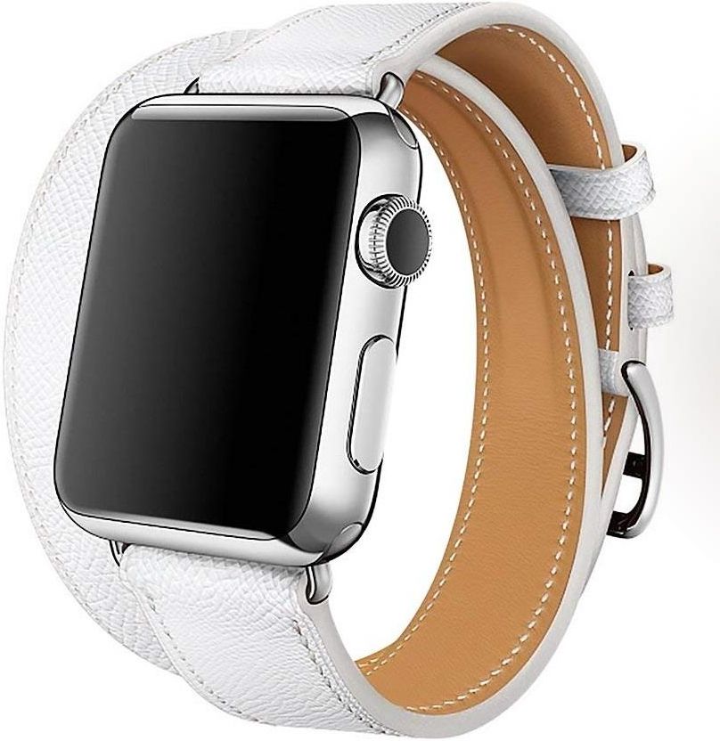Innocent Double Leather Strap Apple Watch Band 38/40/41mm Biały
