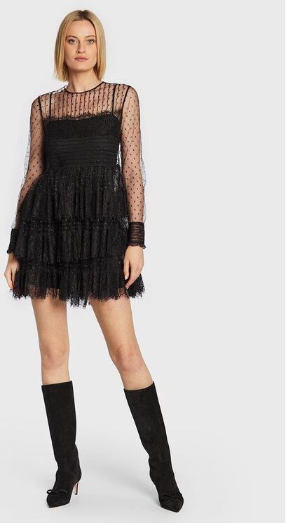 Red Valentino Sukienka koktajlowa 1R3VA22D6KW Czarny Regular Fit