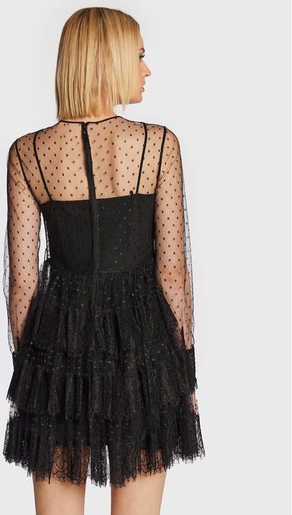 Red Valentino Sukienka koktajlowa 1R3VA22D6KW Czarny Regular Fit