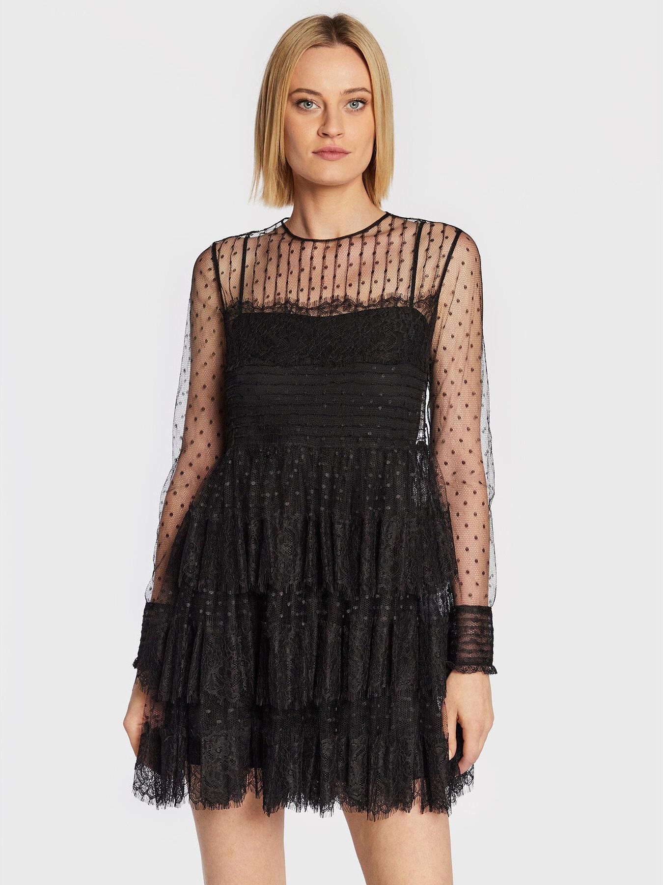 Red Valentino Sukienka koktajlowa 1R3VA22D6KW Czarny Regular