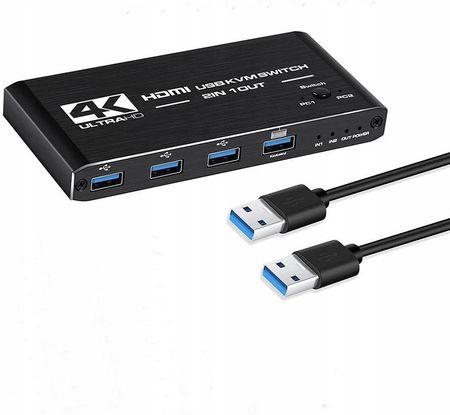 Pawonik PRZEŁĄCZNIK KVM HDMI 2.0 USB SWITCH 4K/60HZ 4xUSB (335JL4K0201K2)