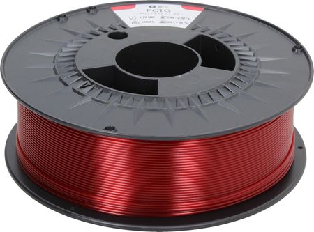 3DJAKE PCTG przezroczysty czerwony - 1,75 mm / 1000 g