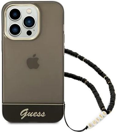 Guess GUHCP14XHGCOHK iPhone 14 Pro Max 6,7" czarny/black hardcase Translucent Pearl Strap (646785)