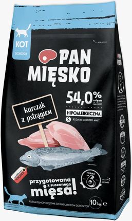 Pan Mięsko Karma Sucha Dla Kota Kurczak Z Pstrągiem S 10Kg