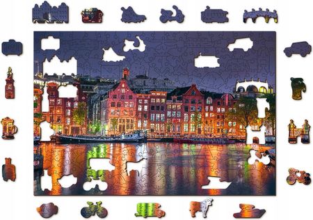 Wooden.City Drewniane Puzzle Z Figurkami Amsterdam By Night L