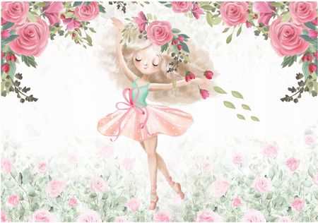 Wallarena Fototapeta Dziewczynka Baletnica Kwiaty 254x184