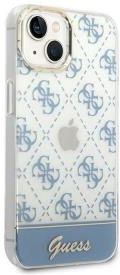 Guess nakładka do iPhone 14 Plus 6,7" GUHCP14MHG4MHB niebieska IML Case Electroplated 4G Pattern Bottom Stripe Script Logo (32506)