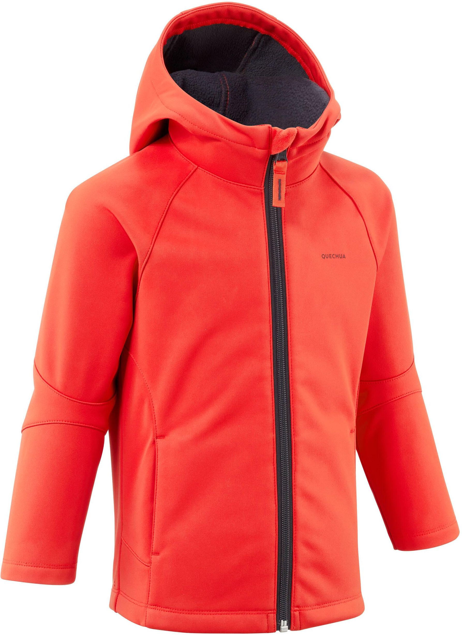 Quechua Kurtka Softshell Turystyczna Dla Dzieci Mh550 Czerwony 