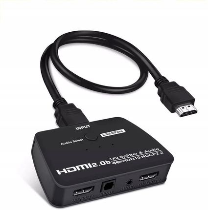 PAWONIK SPLITTER HDMI 1X2 HDCP 2.2 EKSTRAKTOR AUDIO 4K/60 (JL4K0102P)