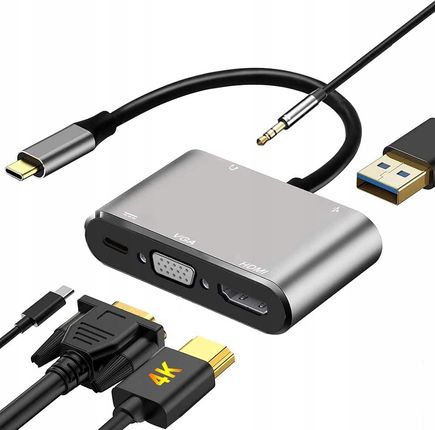 ADAPTER USB C DO HDMI 4K I VGA MACBOOK OD 2018R ()