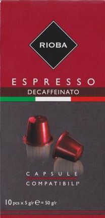 Rioba Espresso Decaffeinato 11 Kapsułek Z Kawą Do Nespresso