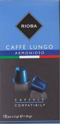 Rioba Caffe Lung  o Armonioso 11 Kapsułek Z Kawą Do Nespresso