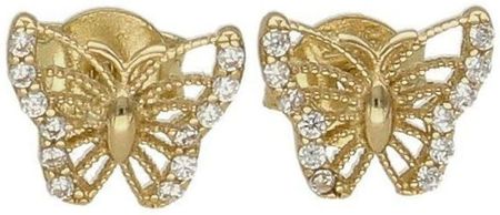 Diament Złote Kolczyki 585 Motylki Z Cyrkoniami (DIAKLC6172585)