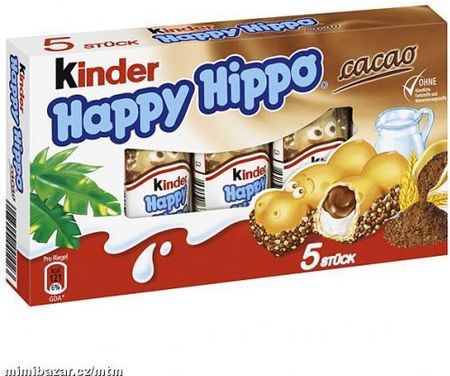 Ferrero Kinder Happy Hippo Kakao Wafelki Z Nadzieniem 5 Szt. W Opakowaniu