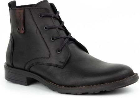 Buty męskie skórzane ocieplane C20F czarne