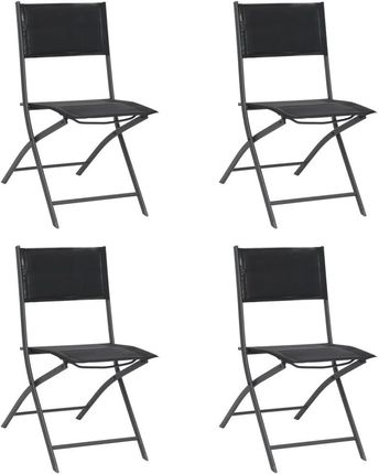 Składane Krzesła Ogrodowe 4 Szt. Stal I Textilene