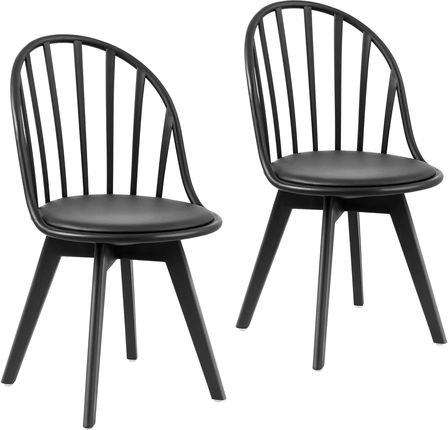 Produkt z outletu: Royal Catering Krzesła 2 szt. do 150kg oparcia szczebelkowe czarne