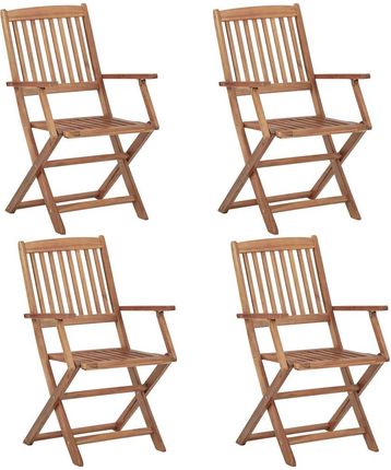 Składane Krzesła Ogrodowe 4 Szt. Lite Drewno Akacjowe