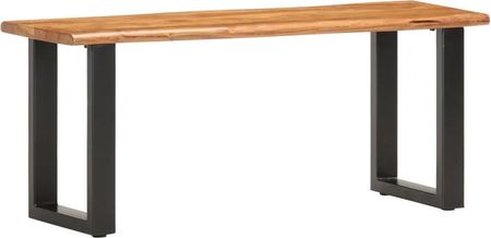 Ławka Z Naturalną Krawędzią 110 Cm Drewno Akacjowe I Stal