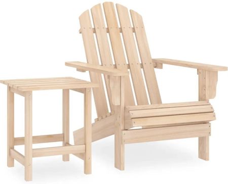 Krzesło Ogrodowe Adirondack Ze Stolikiem Drewno Jodłowe