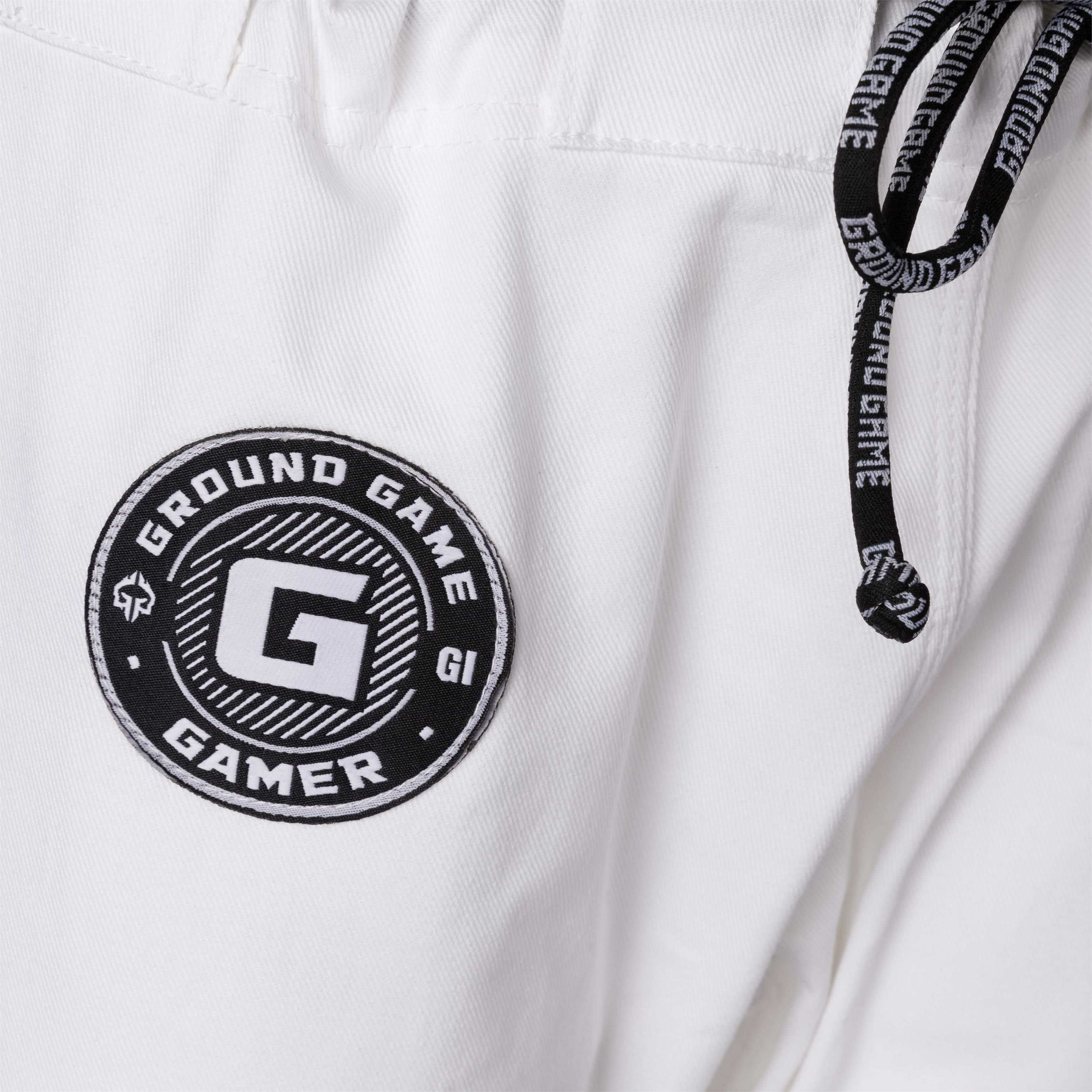 Ground Game Gi Do Brazylijskiego JiuJitsu Męskie Gamer Białe