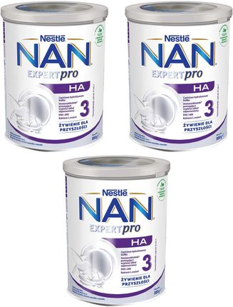 NESTLE NAN Expert Pro HA 3 produkt na bazie mleka, wzbogacony w witaminy i składniki mineralne dla dzieci powyżej 1 roku życia 3x800g