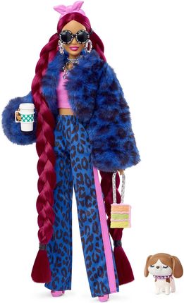Barbie Extra Bordowe włosy niebieski garnitur HHN09