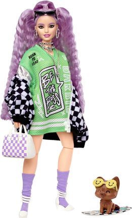 Barbie Extra Jasnoróżowe włosy kurtka szachownica HHN10
